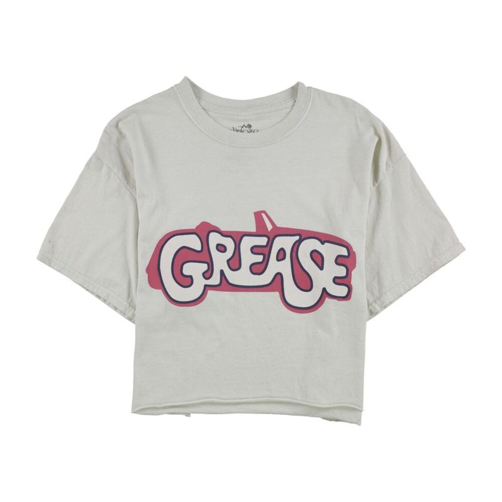 True Vintage Womens Grease Graphic T-Shirt, Beige, XL, DM